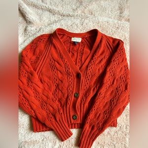 red cardigan